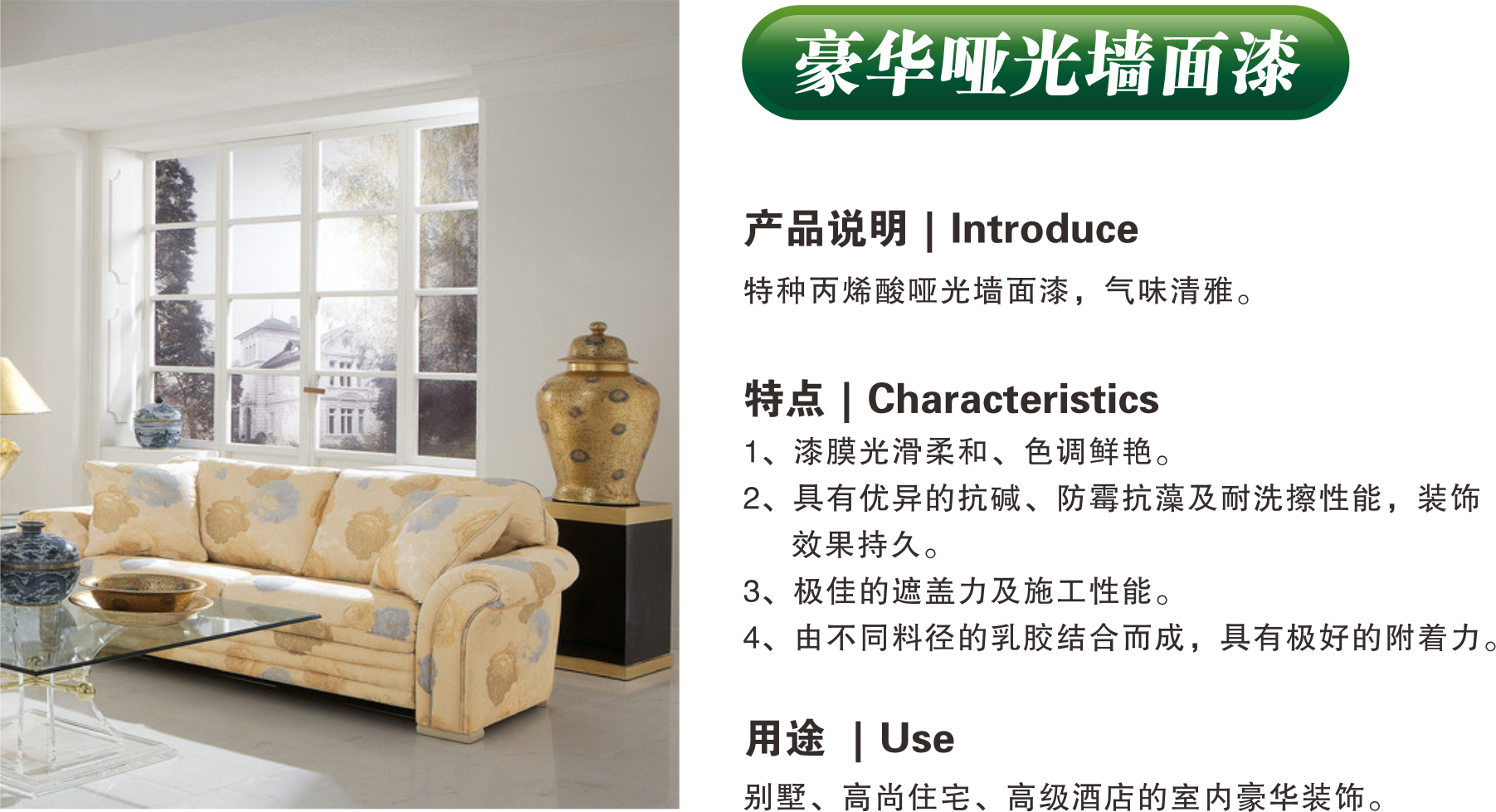 豪华哑光墙面漆